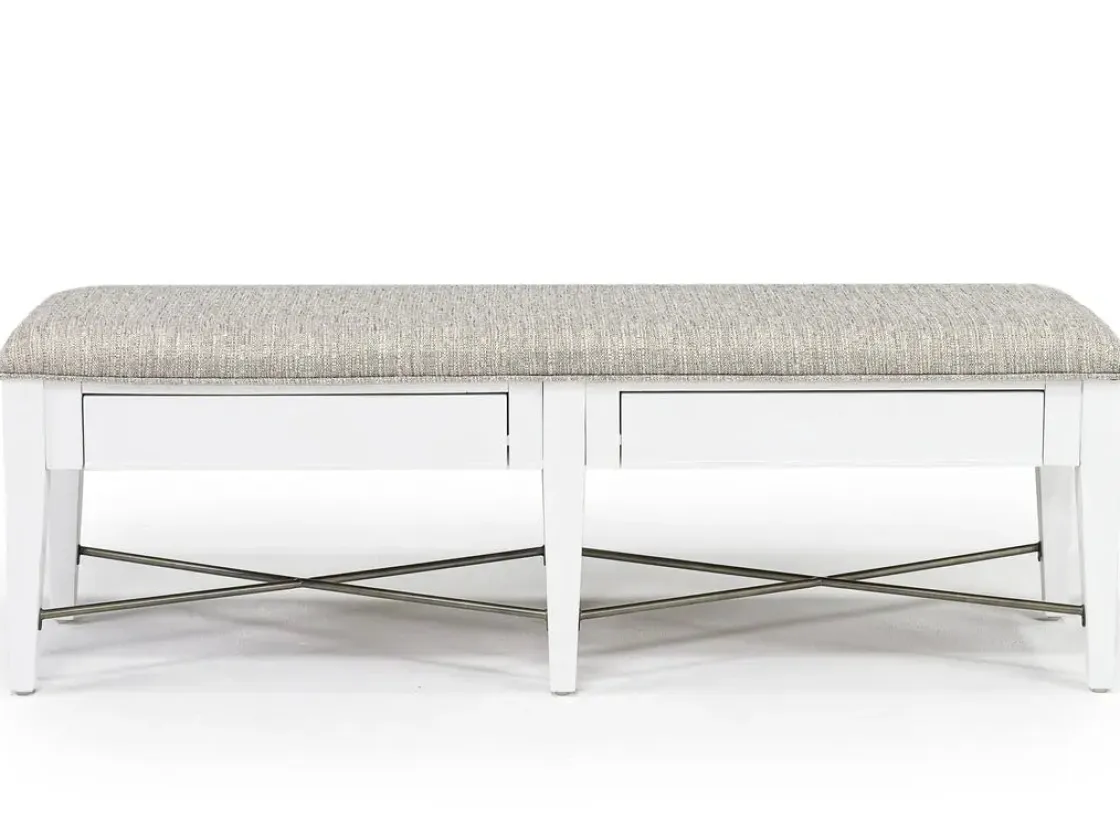 Mor Furniture Bay Creek Bench W/ Storage In Light Gray