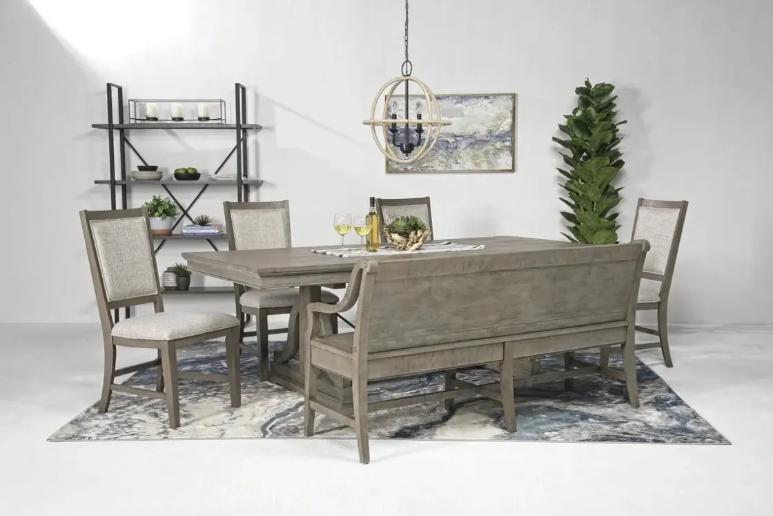 Mor Furniture Bay Creek Bench W/ Storage In Light Gray