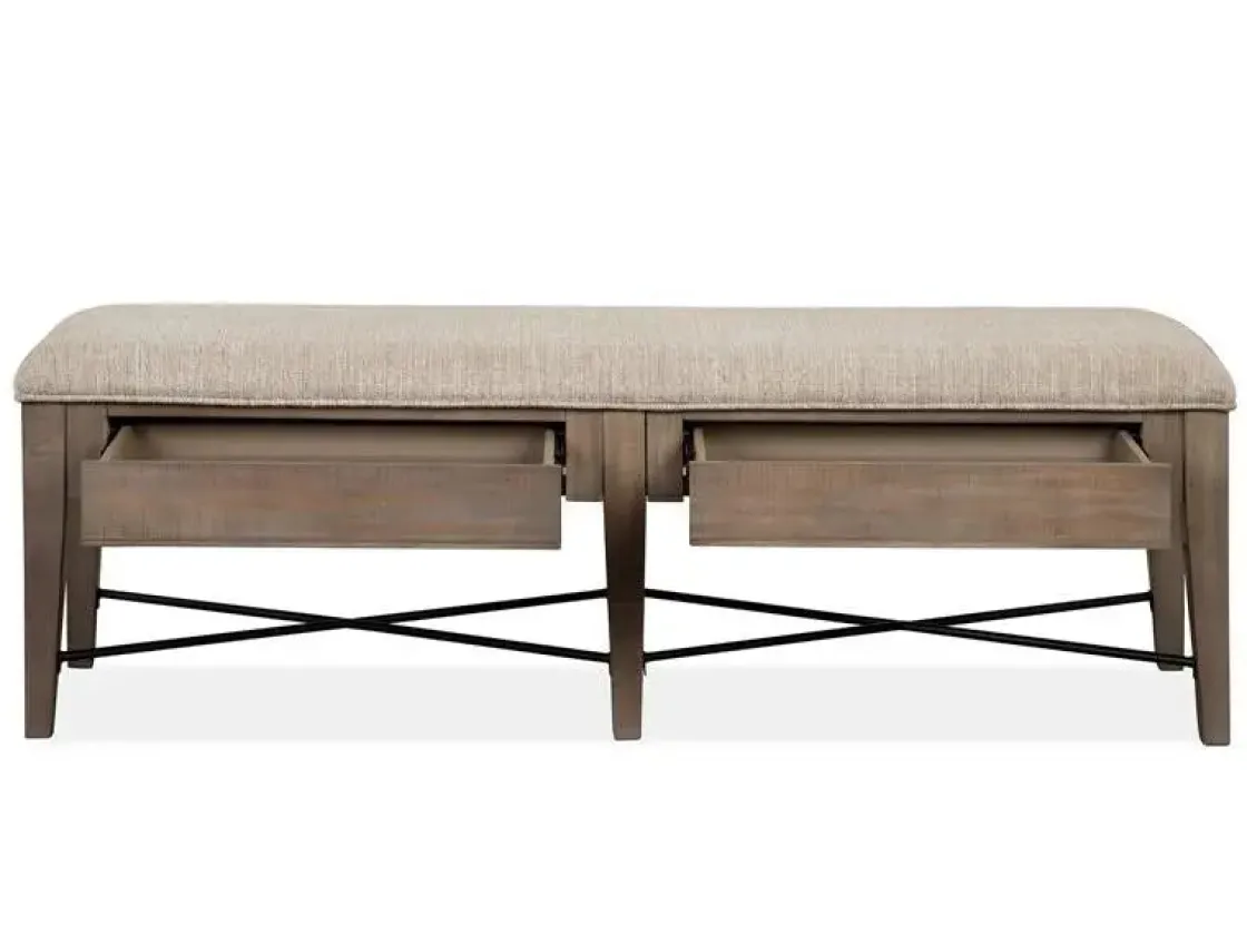 Mor Furniture Bay Creek Bench W/ Storage In Light Gray
