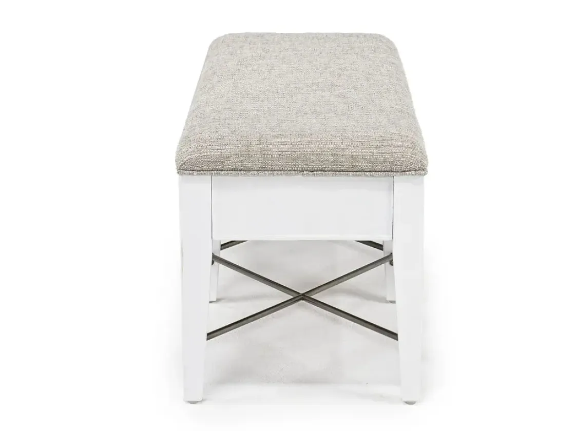 Mor Furniture Bay Creek Bench W/ Storage In Light Gray