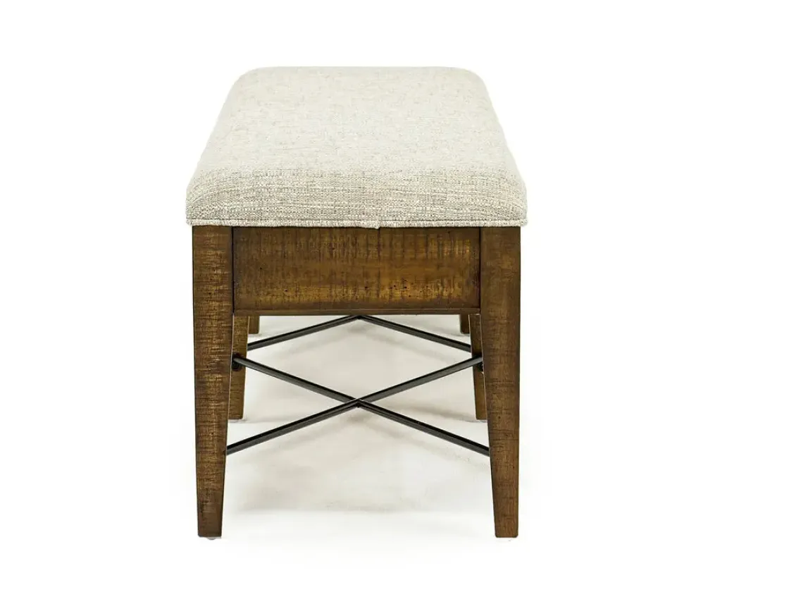 Mor Furniture Bay Creek Bench W/ Storage In Light Gray