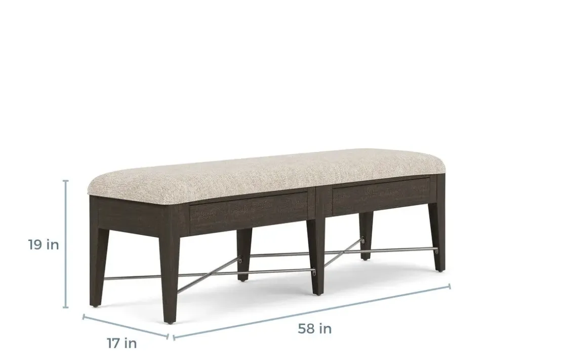 Mor Furniture Bay Creek Bench W/ Storage In Light Gray