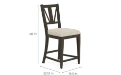 Mor Furniture Bay Creek Counter Height Stool In Graphite, V-Back
