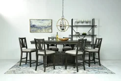 Mor Furniture Bay Creek Counter Height Extendable Dining Table In Light Gray