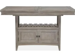 Mor Furniture Bay Creek Counter Height Extendable Dining Table In Light Gray