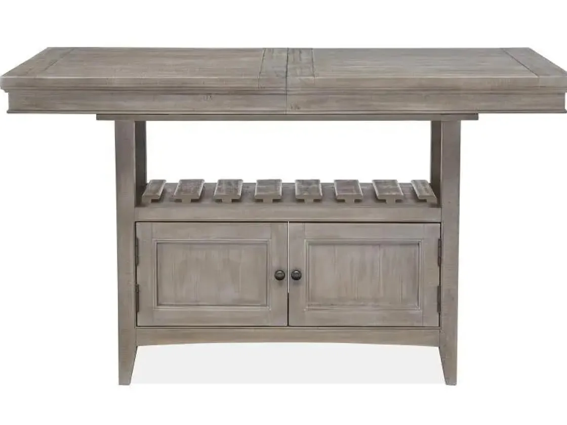 Mor Furniture Bay Creek Counter Height Extendable Dining Table In Light Gray