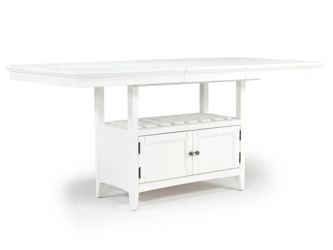Mor Furniture Bay Creek Counter Height Extendable Dining Table In Light Gray