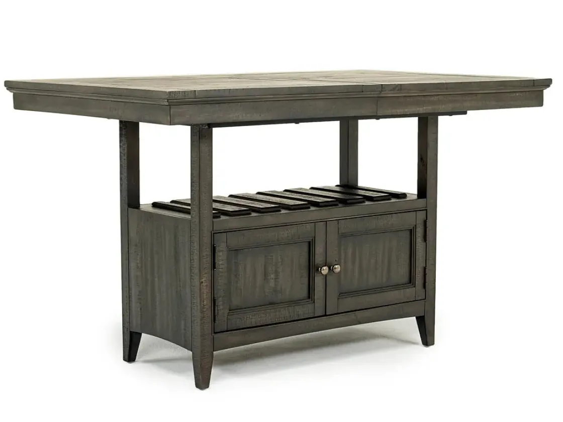 Mor Furniture Bay Creek Counter Height Extendable Dining Table In Light Gray