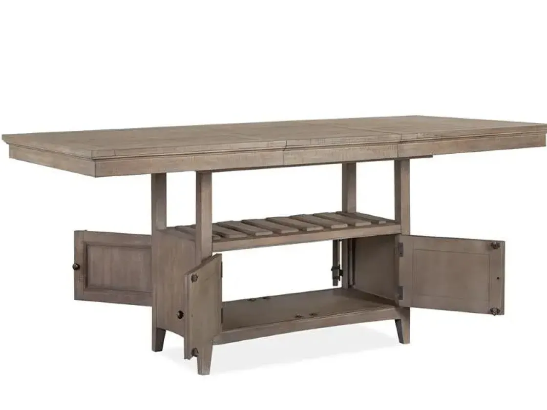 Mor Furniture Bay Creek Counter Height Extendable Dining Table In Light Gray