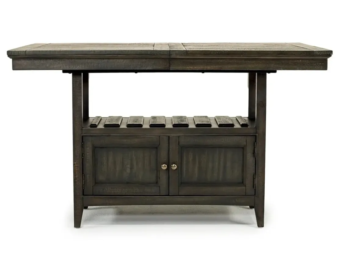 Mor Furniture Bay Creek Counter Height Extendable Dining Table & 4 Stools In Graphite