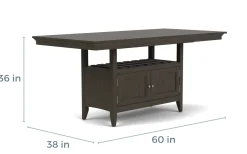 Mor Furniture Bay Creek Counter Height Extendable Dining Table & 4 Stools In Graphite