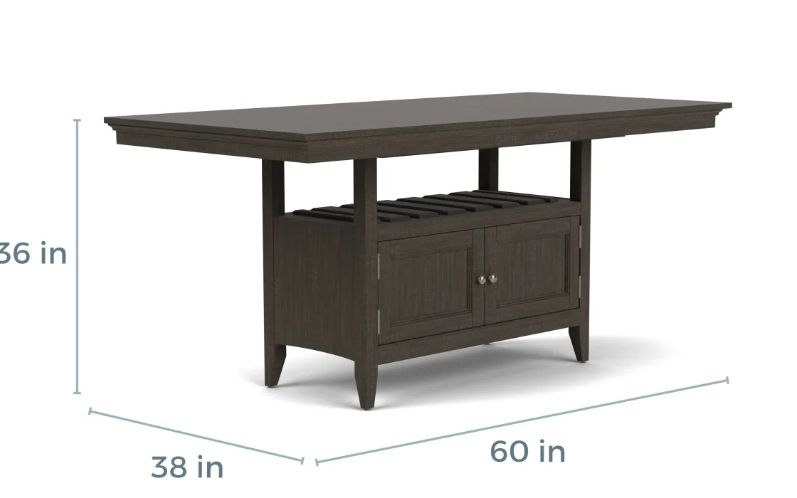 Mor Furniture Bay Creek Counter Height Extendable Dining Table & 4 Stools In Graphite
