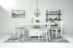 Mor Furniture Bay Creek Counter Height Extendable Dining Table & 4 Stools In Graphite