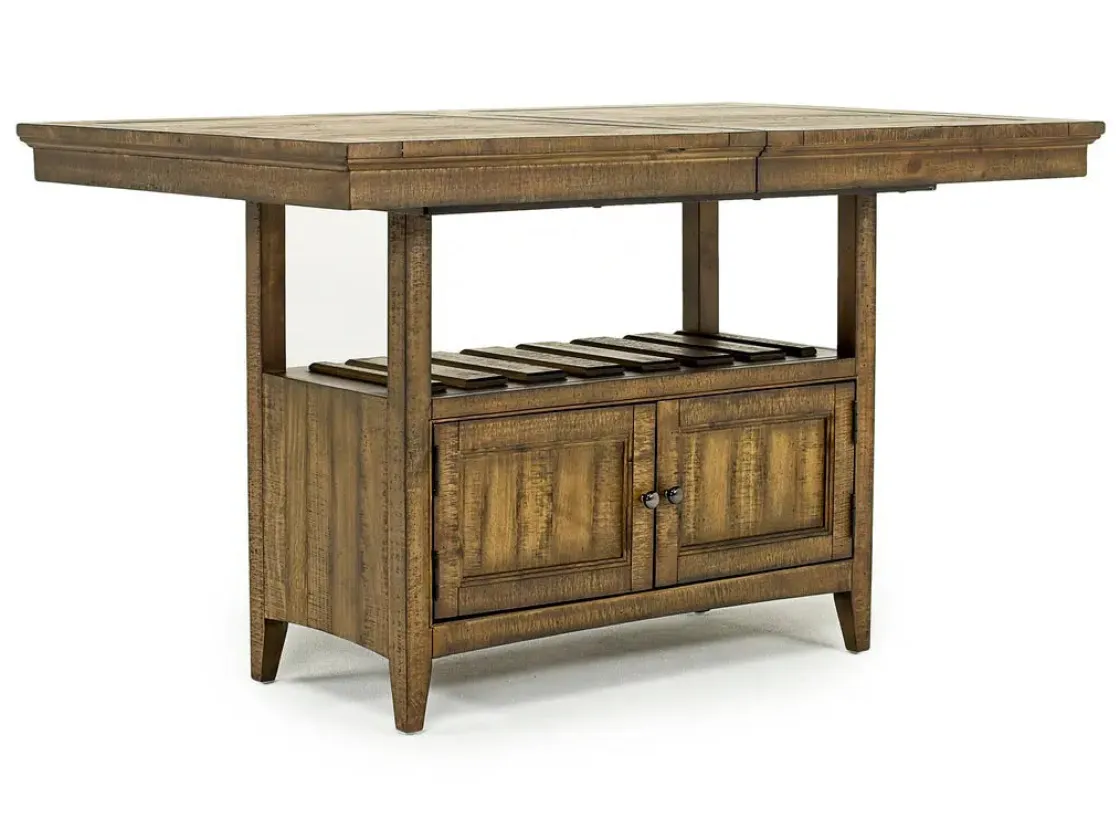 Mor Furniture Bay Creek Counter Height Extendable Dining Table & 4 Stools In Graphite