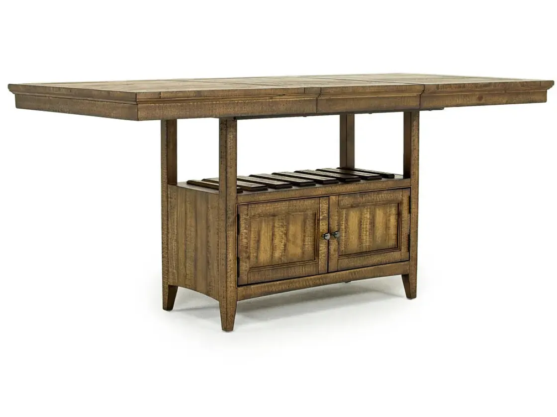 Mor Furniture Bay Creek Counter Height Extendable Dining Table & 4 Stools In Graphite