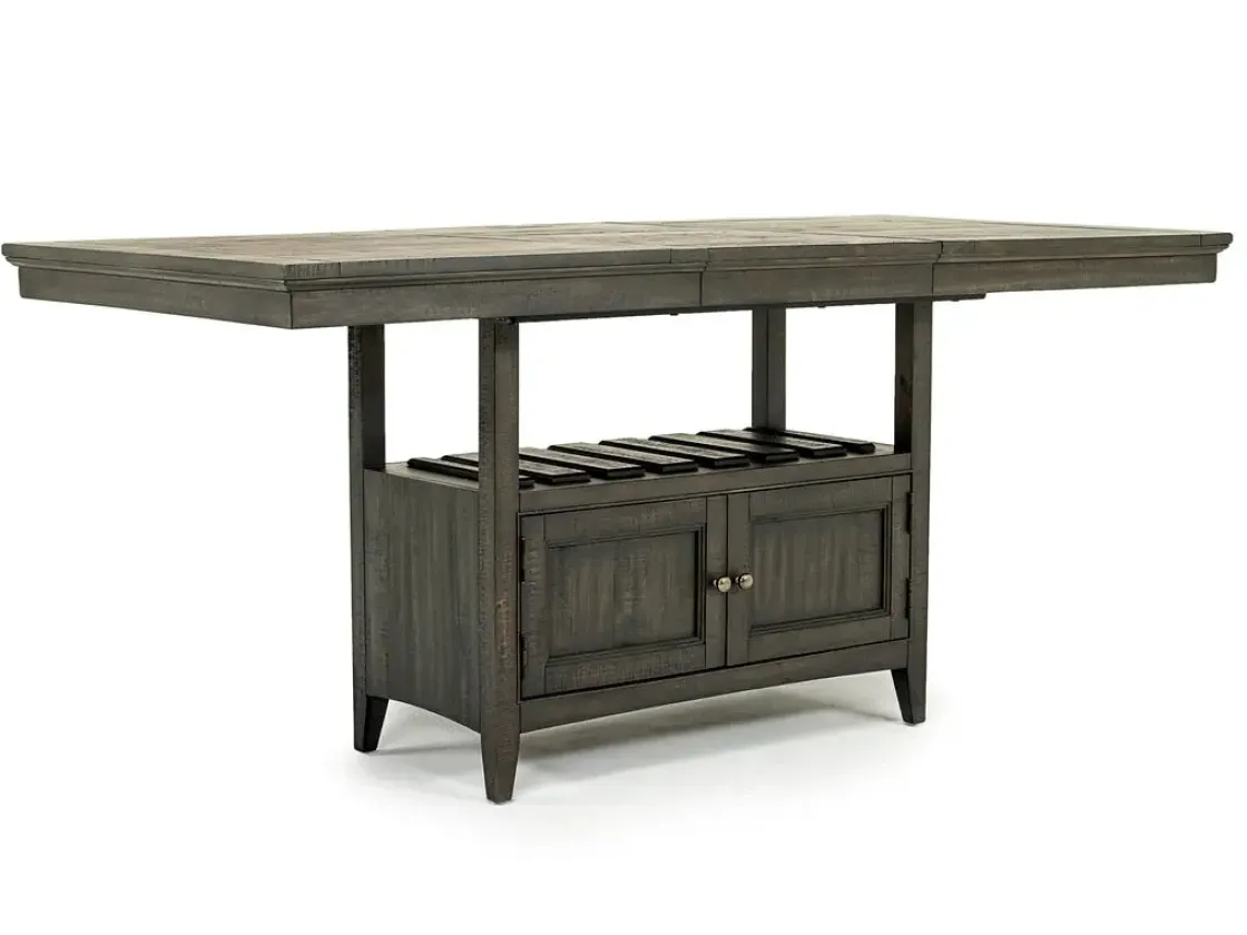 Mor Furniture Bay Creek Counter Height Extendable Dining Table & 4 Stools In Graphite