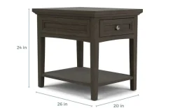 Mor Furniture Bay Creek End Table In Graphite, Rectangle