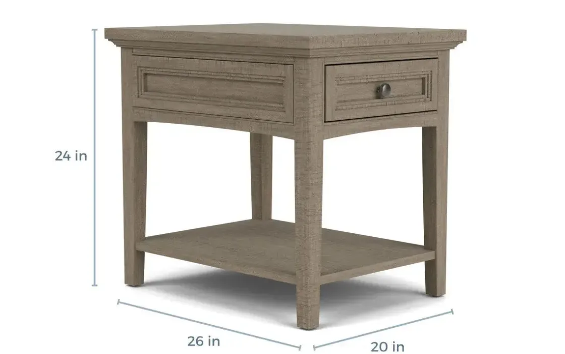 Mor Furniture Bay Creek End Table In Graphite, Rectangle