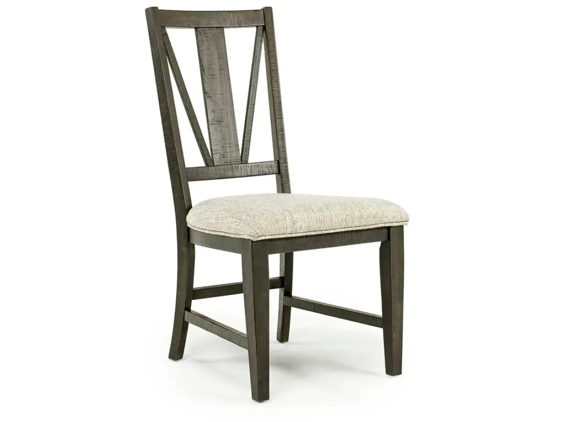 Mor Furniture Bay Creek Extendable Dining Table & 4 Upholstered V-Back Chairs In Toasted Nutmeg