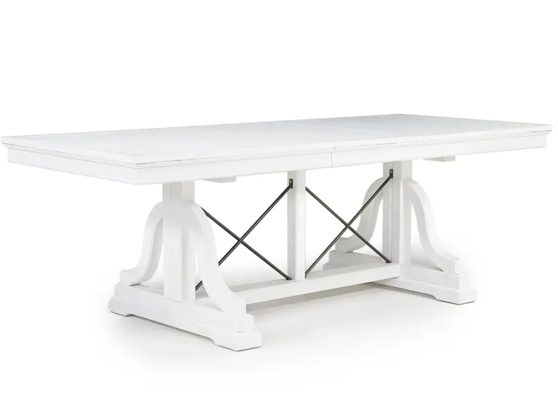 Mor Furniture Bay Creek Extendable Dining Table & 4 Upholstered V-Back Chairs In Toasted Nutmeg