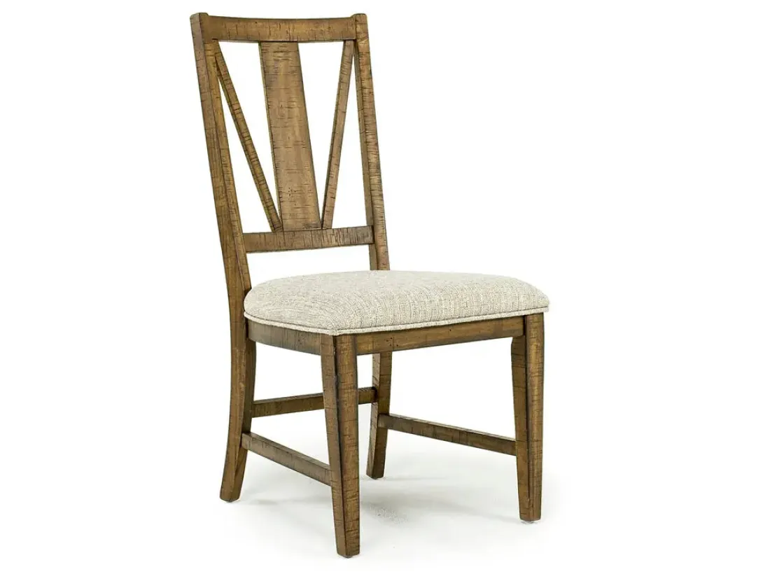 Mor Furniture Bay Creek Extendable Dining Table & 6 V-Back Chairs In Toasted Nutmeg