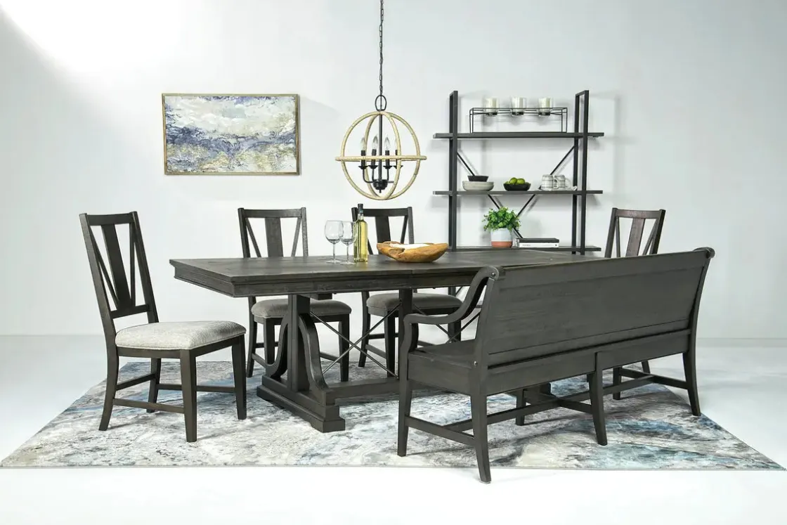 Mor Furniture Bay Creek Extendable Dining Table In Graphite