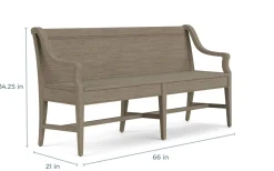 Mor Furniture Bay Creek Extendable Dining Table, 4 V-Back Chairs & High Back Bench In Graphite
