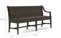 Mor Furniture Bay Creek Extendable Dining Table, 4 V-Back Chairs & High Back Bench In Graphite