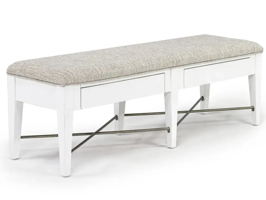 Mor Furniture Bay Creek Extendable Dining Table, 4 V-Back Chairs & High Back Bench In Graphite