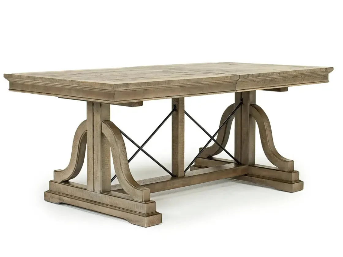 Mor Furniture Bay Creek Extendable Dining Table, 4 V-Back Chairs & High Back Bench In Graphite