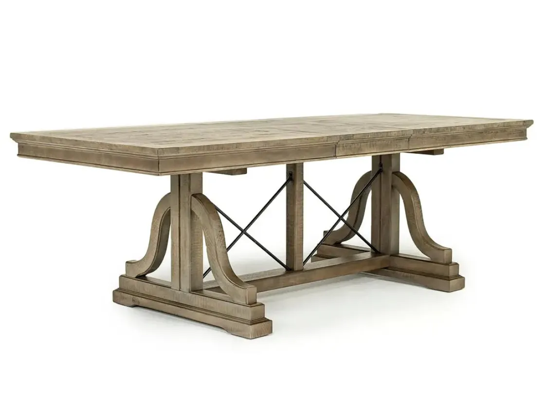 Mor Furniture Bay Creek Extendable Dining Table, 4 V-Back Chairs & High Back Bench In Graphite