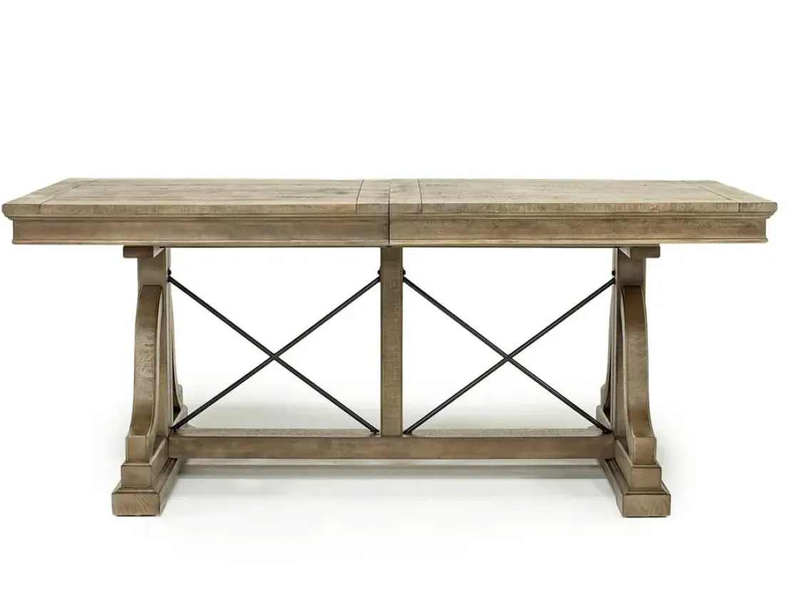 Mor Furniture Bay Creek Extendable Dining Table, 4 V-Back Chairs & High Back Bench In Graphite