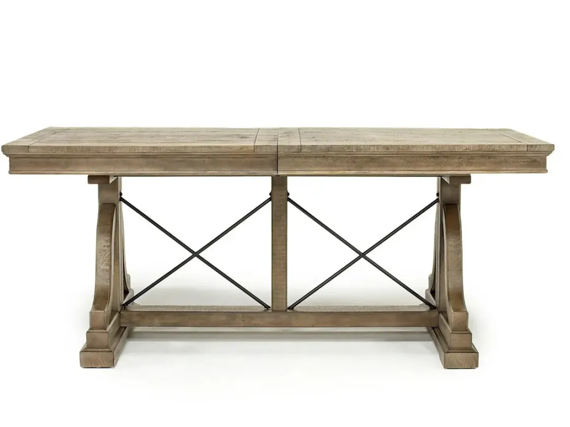 Mor Furniture Bay Creek Extendable Dining Table, 4 V-Back Chairs & High Back Bench In Graphite