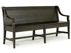 Mor Furniture Bay Creek Extendable Dining Table, 4 V-Back Chairs & High Back Bench In Graphite