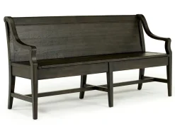Mor Furniture Bay Creek Extendable Dining Table, 4 V-Back Chairs & High Back Bench In Graphite
