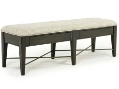 Mor Furniture Bay Creek Extendable Dining Table, 4 V-Back Chairs & High Back Bench In Graphite