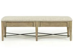Mor Furniture Bay Creek Extendable Dining Table, 4 V-Back Chairs & High Back Bench In Graphite