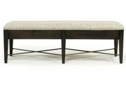 Mor Furniture Bay Creek Extendable Dining Table, 4 V-Back Chairs & High Back Bench In Graphite
