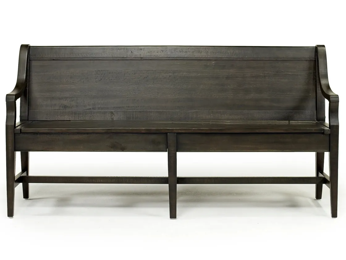 Mor Furniture Bay Creek Extendable Dining Table, 4 V-Back Chairs & High Back Bench In Graphite