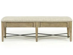 Mor Furniture Bay Creek Extendable Dining Table, 4 V-Back Chairs & High Back Bench In Graphite