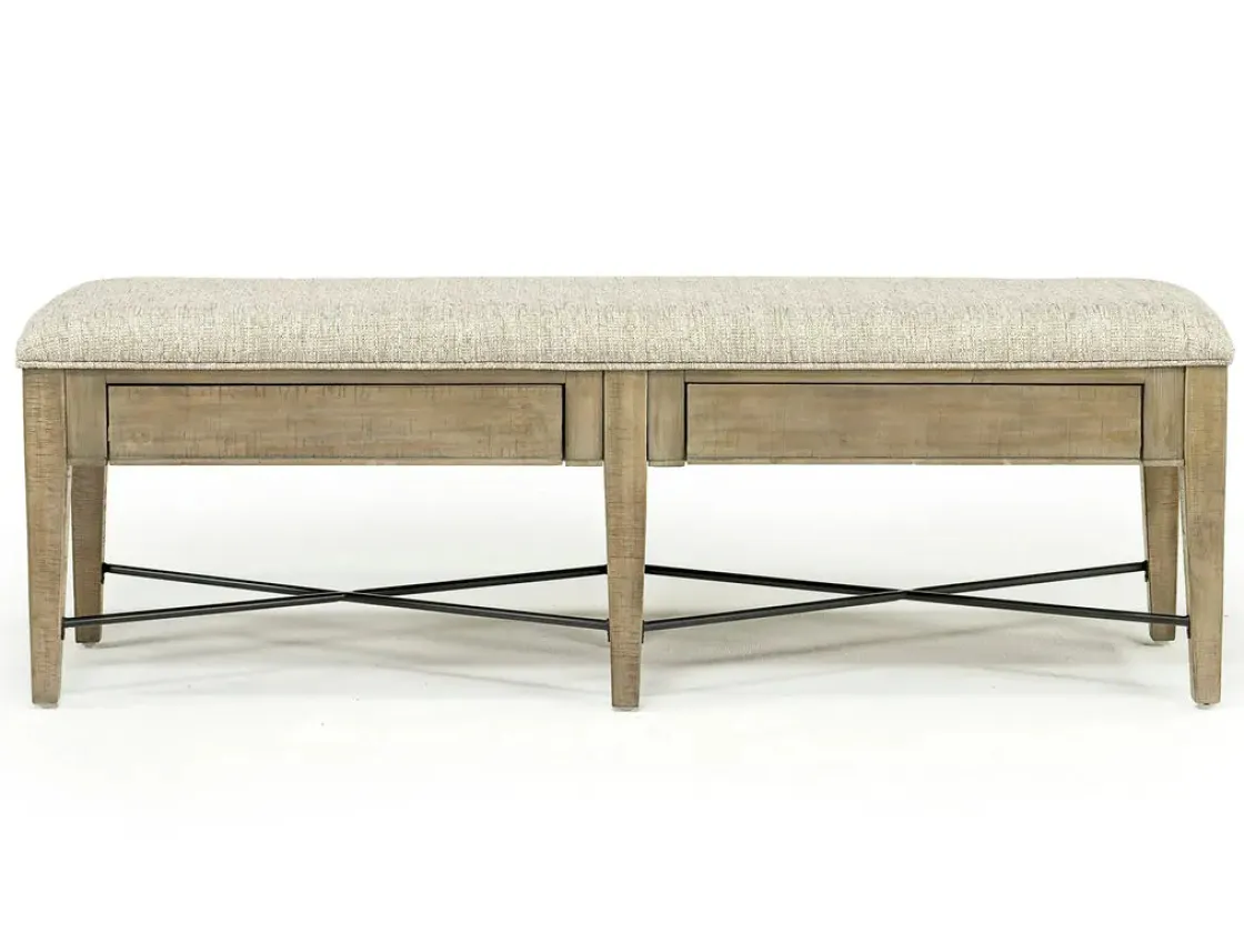 Mor Furniture Bay Creek Extendable Dining Table, 4 V-Back Chairs & High Back Bench In Graphite