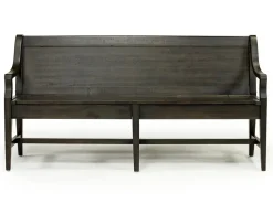 Mor Furniture Bay Creek Extendable Dining Table, 4 V-Back Chairs & High Back Bench In Graphite