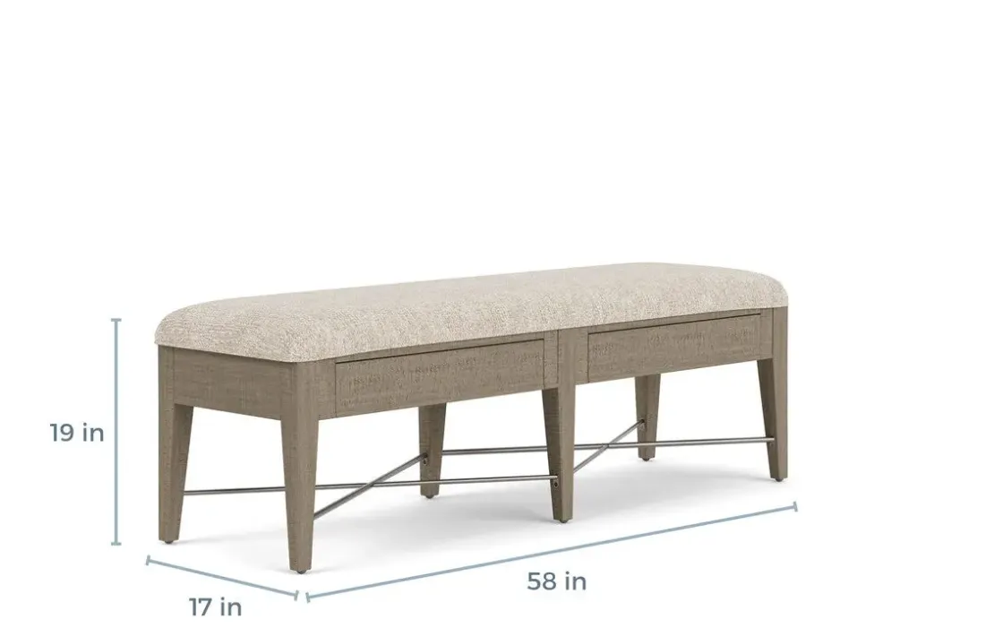 Mor Furniture Bay Creek Extendable Dining Table, 4 V-Back Chairs & High Back Bench In Graphite