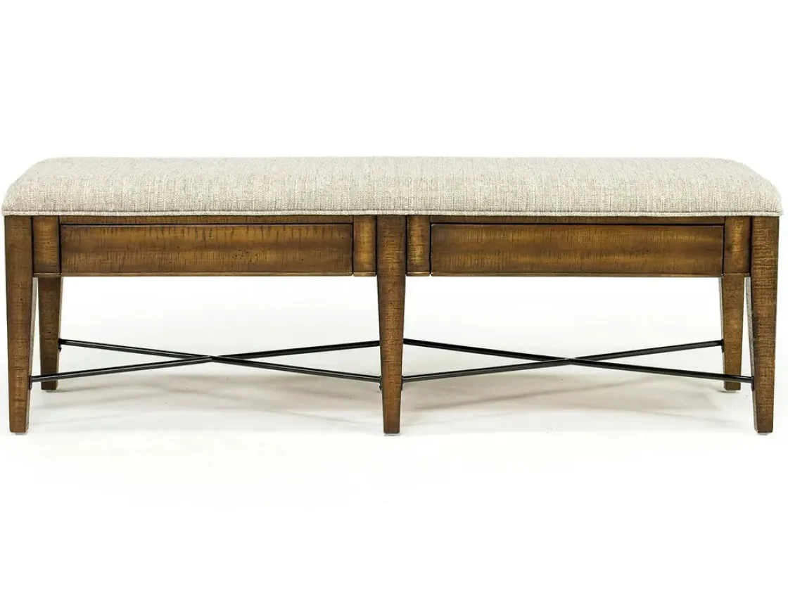 Mor Furniture Bay Creek Extendable Dining Table, 4 V-Back Chairs & High Back Bench In Graphite