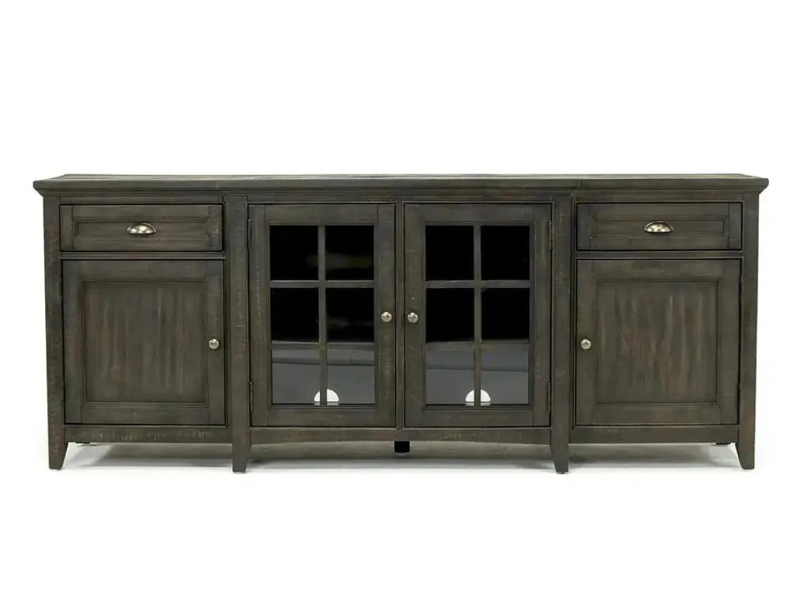 Mor Furniture Bay Creek Media Console In Nutmeg W/ Usb Charger, 70 Inch