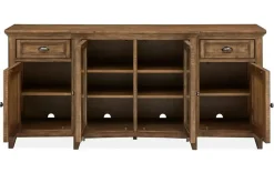 Mor Furniture Bay Creek Media Console In Nutmeg W/ Usb Charger, 70 Inch