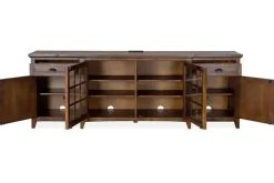 Mor Furniture Bay Creek Media Console In Nutmeg W/ Usb Charger, 70 Inch