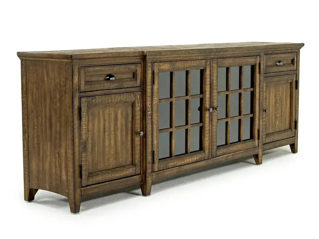 Mor Furniture Bay Creek Media Console In Nutmeg W/ Usb Charger, 70 Inch