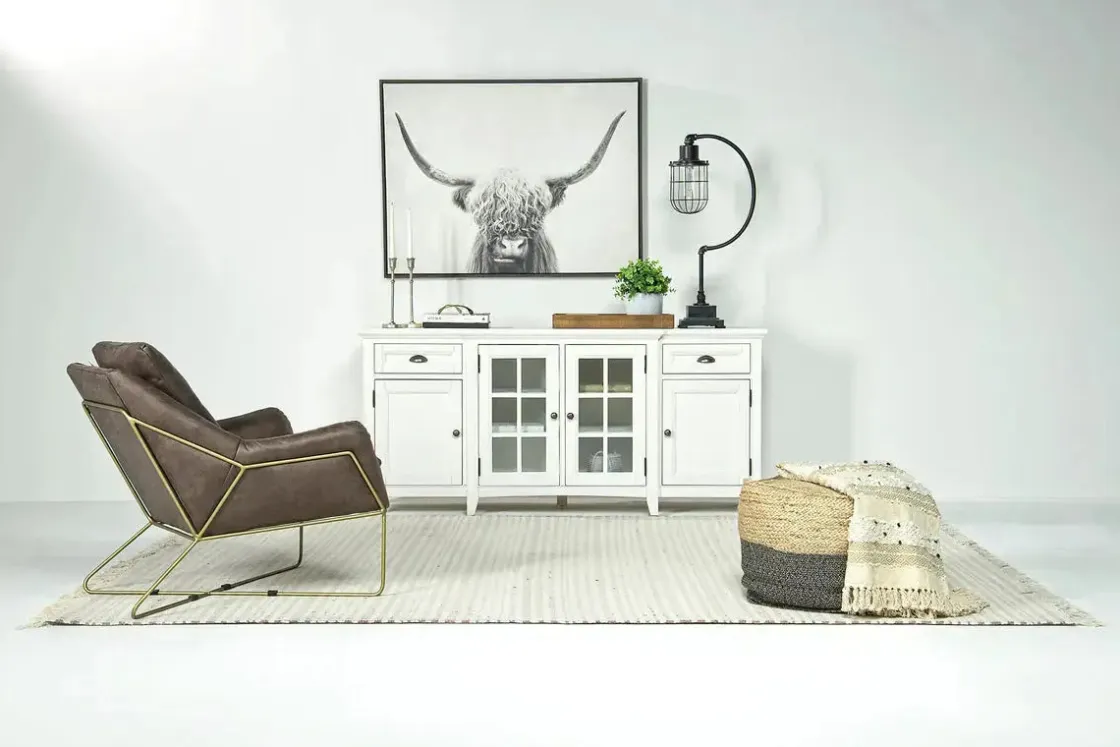 Mor Furniture Bay Creek Media Console In Nutmeg W/ Usb Charger, 70 Inch
