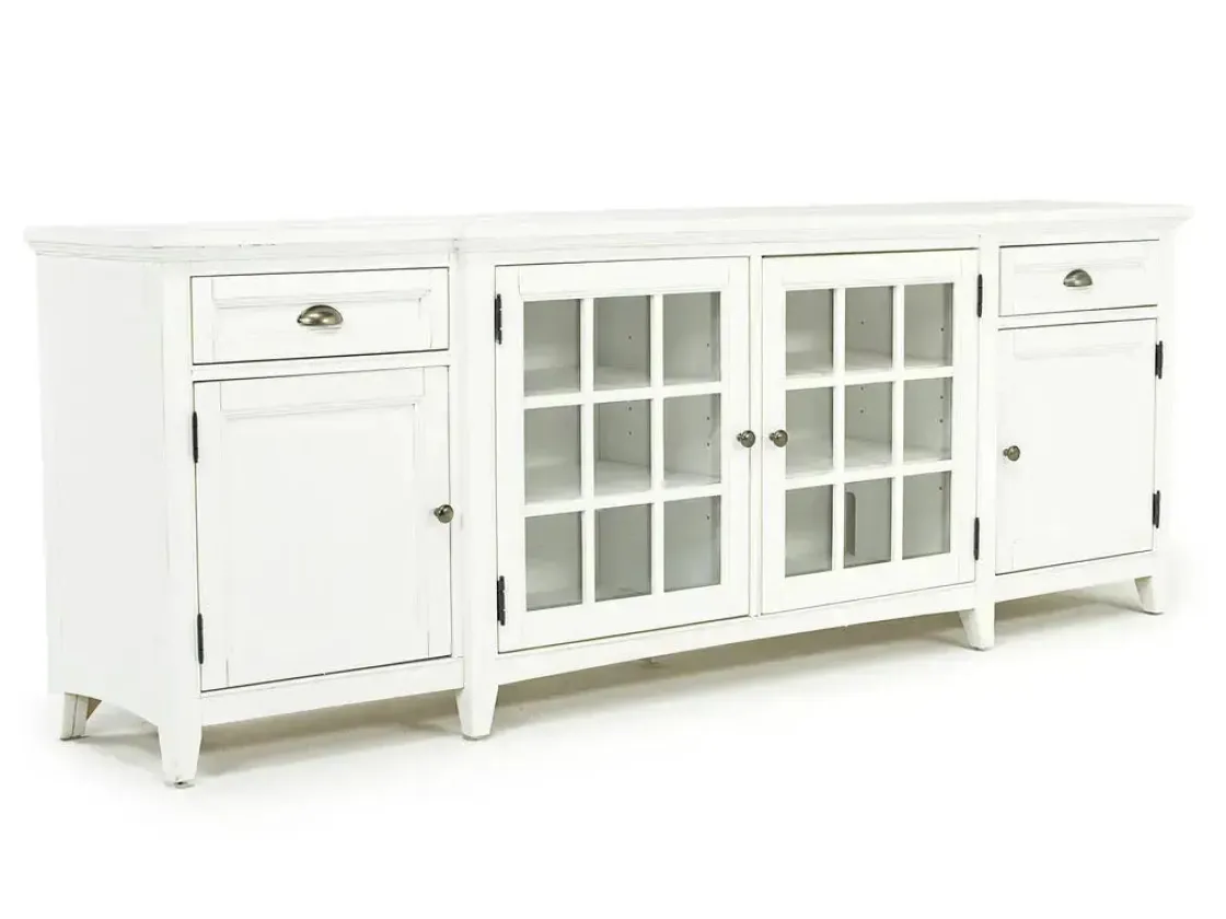 Mor Furniture Bay Creek Media Console In Nutmeg W/ Usb Charger, 70 Inch